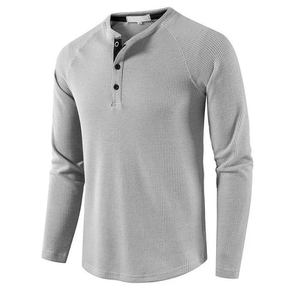 Men's Classic Henley Shirt Long Sleeve