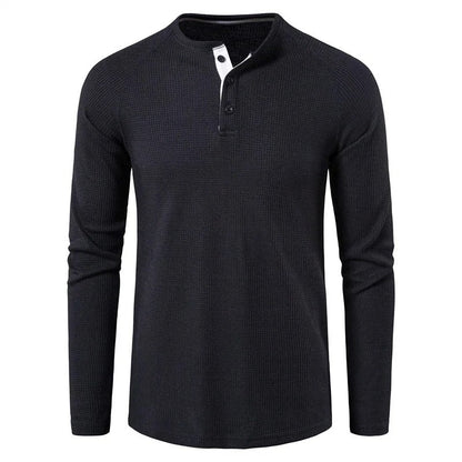 Men's Classic Henley Shirt Long Sleeve