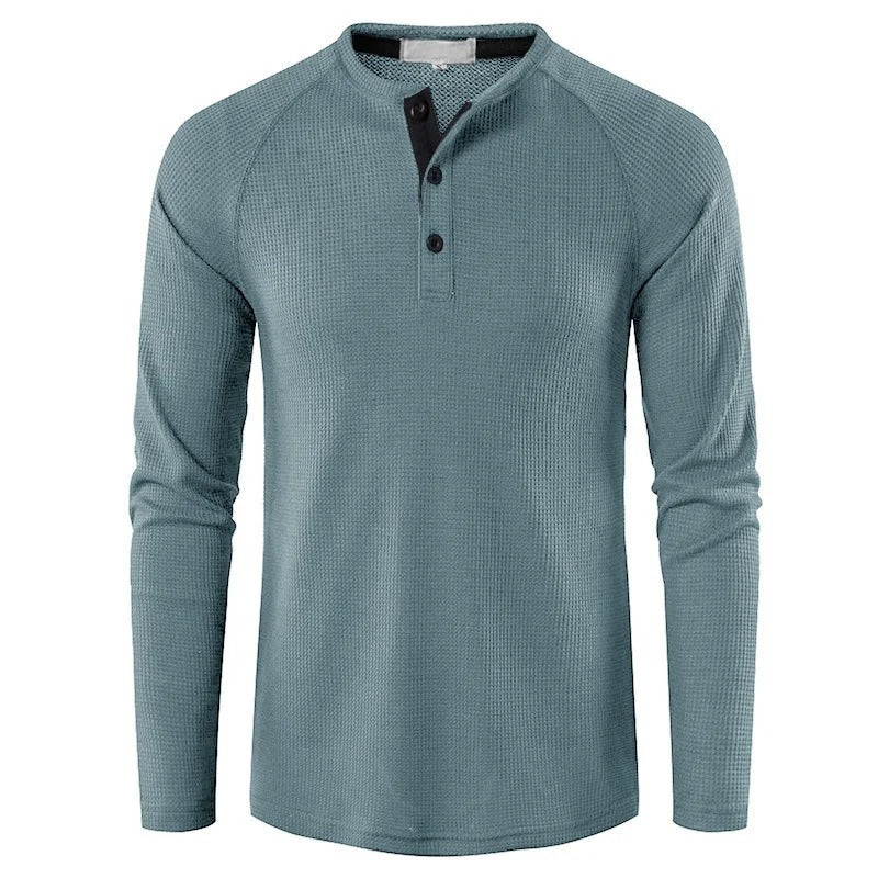 Men's Classic Henley Shirt Long Sleeve