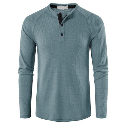 Men's Classic Henley Shirt Long Sleeve