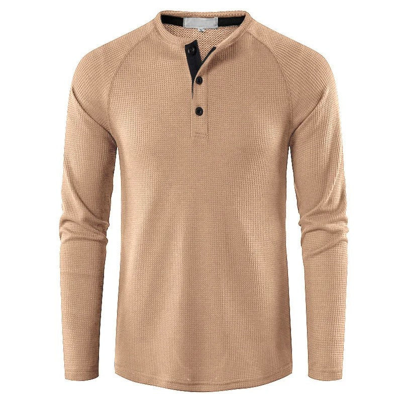 Men's Classic Henley Shirt Long Sleeve