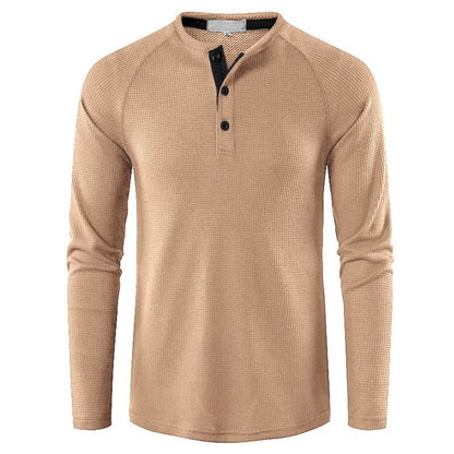 Men's Classic Henley Shirt Long Sleeve