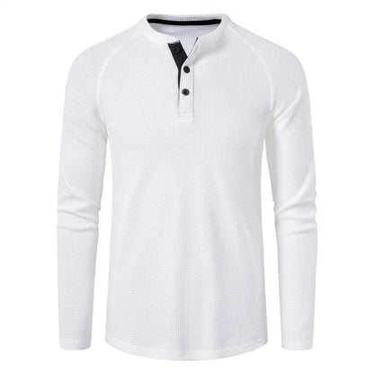 Men's Classic Henley Shirt Long Sleeve