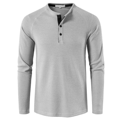 Men's Classic Henley Shirt Long Sleeve