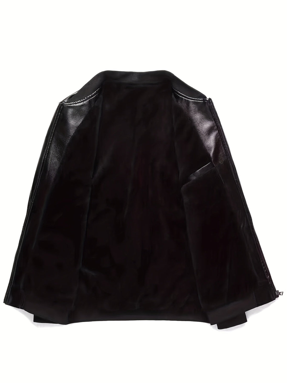 Men's Classic PU Jacket with Baseball Collar