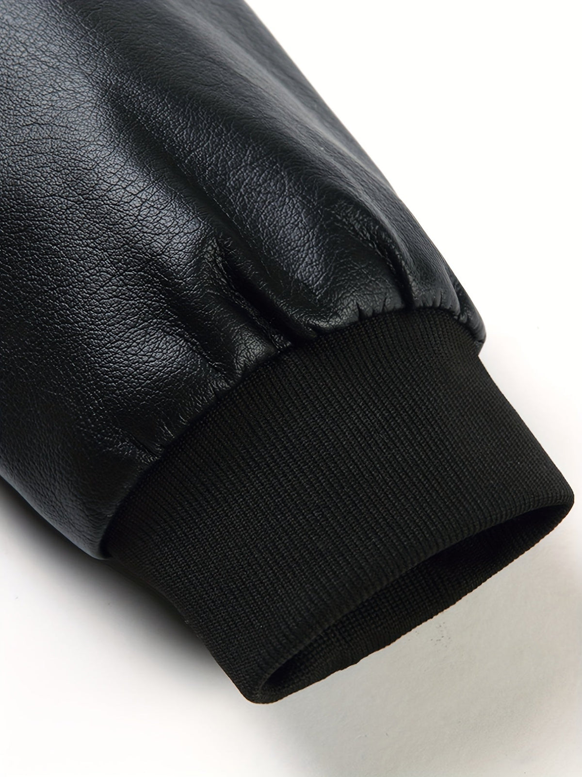 Men's Classic PU Jacket with Baseball Collar