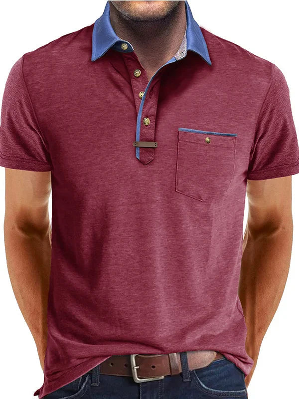 Men's Classic Polo Shirt with Button Placket