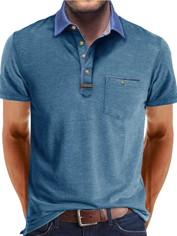 Men's Classic Polo Shirt with Button Placket