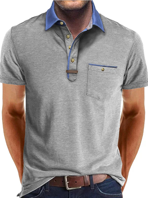 Men's Classic Polo Shirt with Button Placket