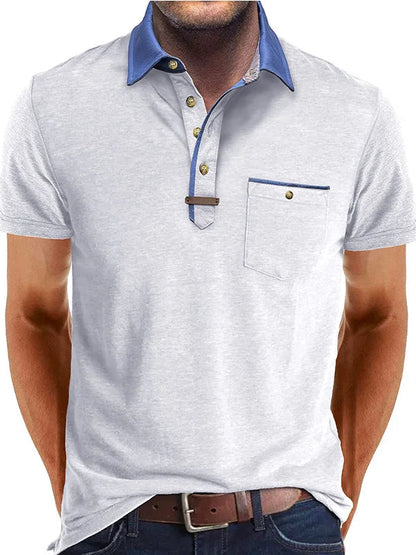 Men's Classic Polo Shirt with Button Placket