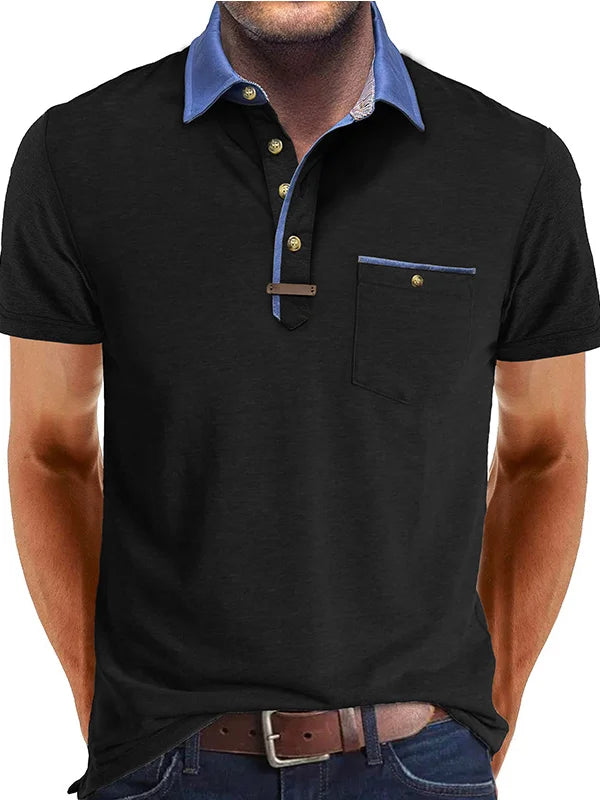 Men's Classic Polo Shirt with Button Placket