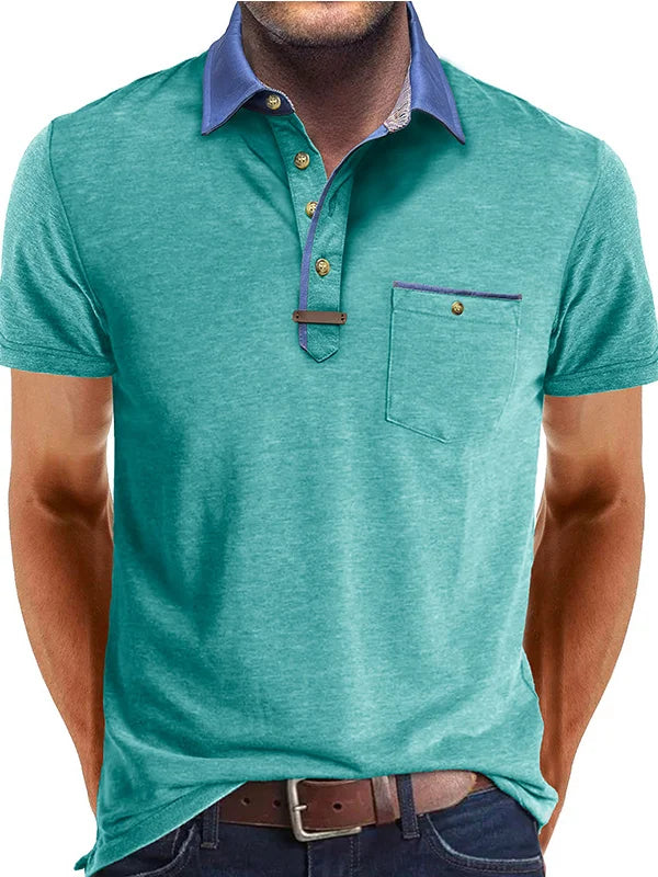 Men's Classic Polo Shirt with Button Placket