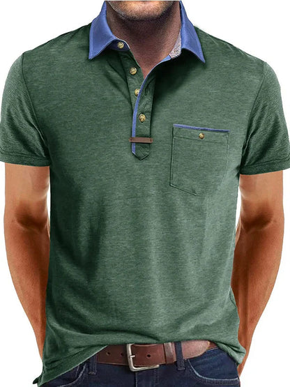 Men's Classic Polo Shirt with Button Placket