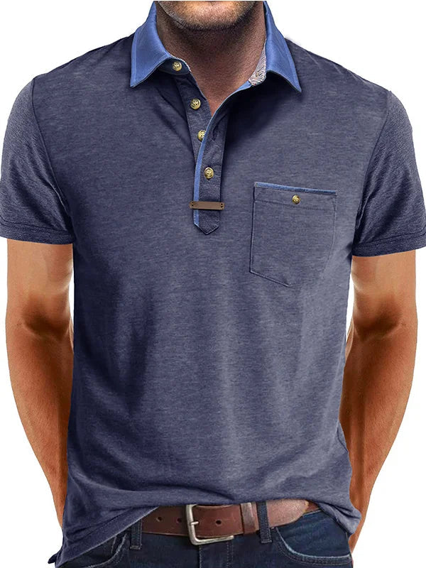 Men's Classic Polo Shirt with Button Placket