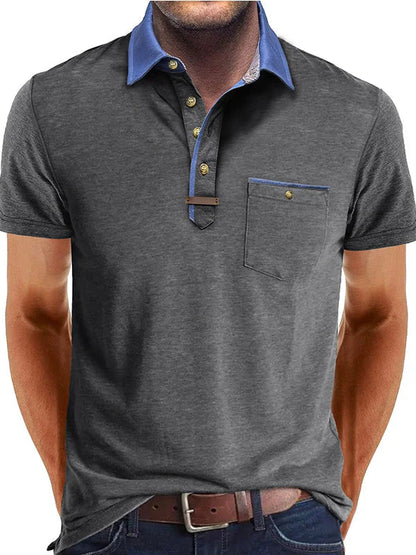 Men's Classic Polo Shirt with Button Placket