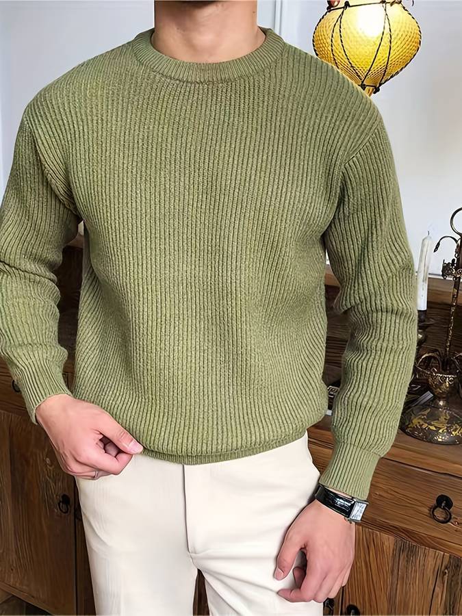 Men's Classic Ribbed Knit Sweater