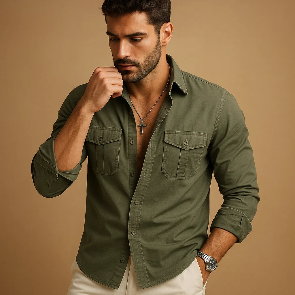 Men's Classic Shirt with Notch Collar