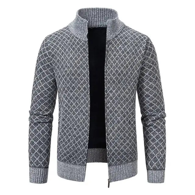 Men's Classic Stand-Up Collar Vest with Long Sleeves