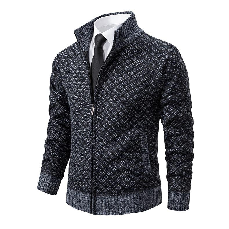 Men's Classic Stand-Up Collar Vest with Long Sleeves