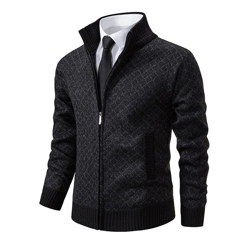 Men's Classic Stand-Up Collar Vest with Long Sleeves