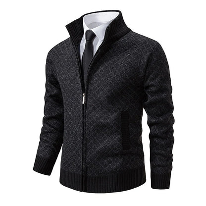 Men's Classic Stand-Up Collar Vest with Long Sleeves