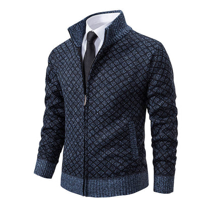 Men's Classic Stand-Up Collar Vest with Long Sleeves
