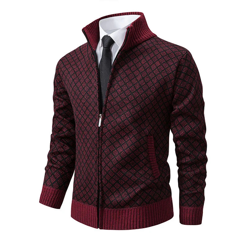 Men's Classic Stand-Up Collar Vest with Long Sleeves