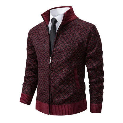 Men's Classic Stand-Up Collar Vest with Long Sleeves