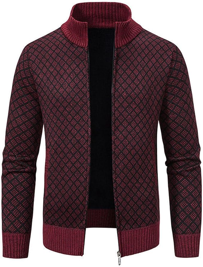 Men's Classic Stand-Up Collar Vest with Long Sleeves
