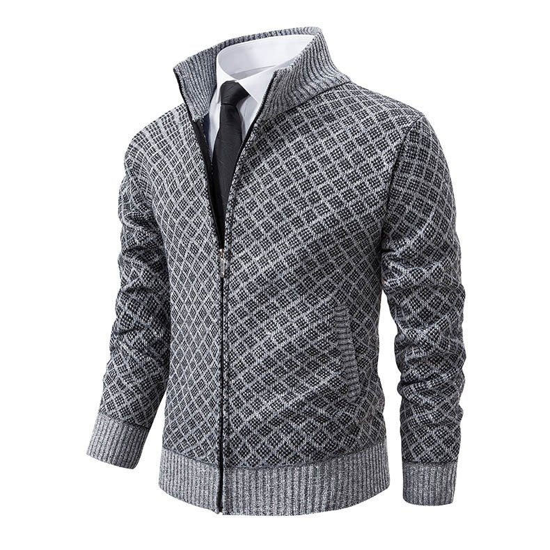 Men's Classic Stand-Up Collar Vest with Long Sleeves