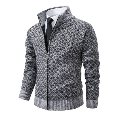 Men's Classic Stand-Up Collar Vest with Long Sleeves