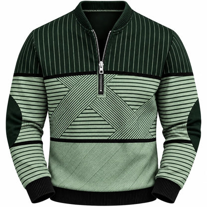 Men's Classic Stripe Quarter-Zip Pullover