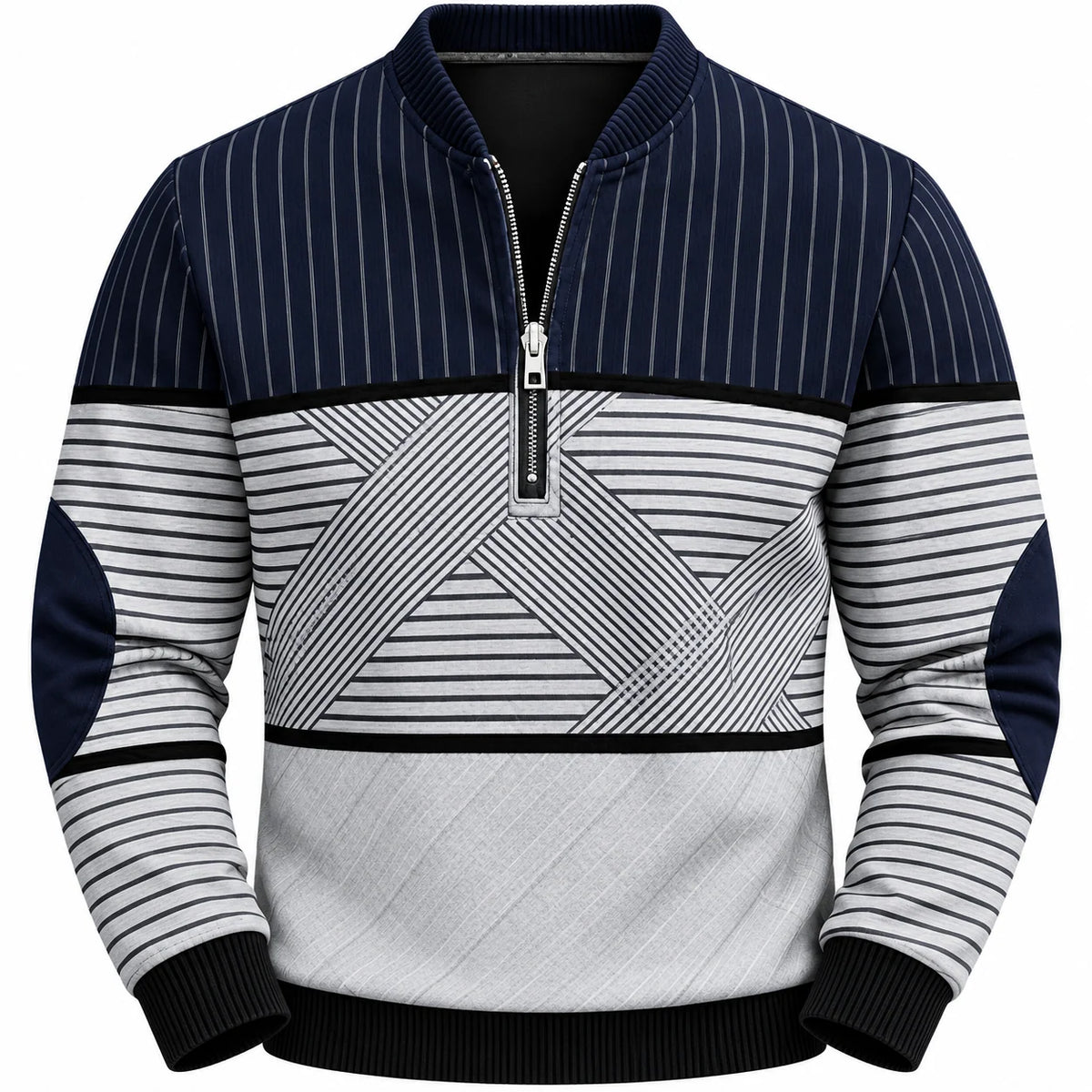 Men's Classic Stripe Quarter-Zip Pullover