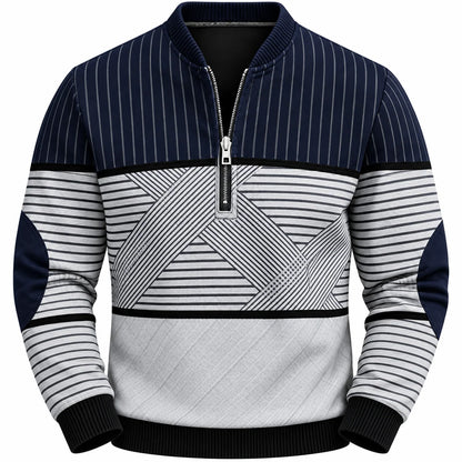 Men's Classic Stripe Quarter-Zip Pullover