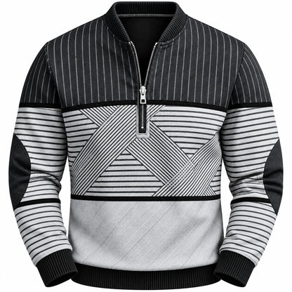 Men's Classic Stripe Quarter-Zip Pullover