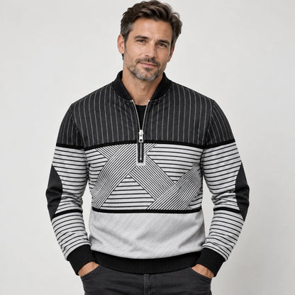 Men's Classic Stripe Quarter-Zip Pullover