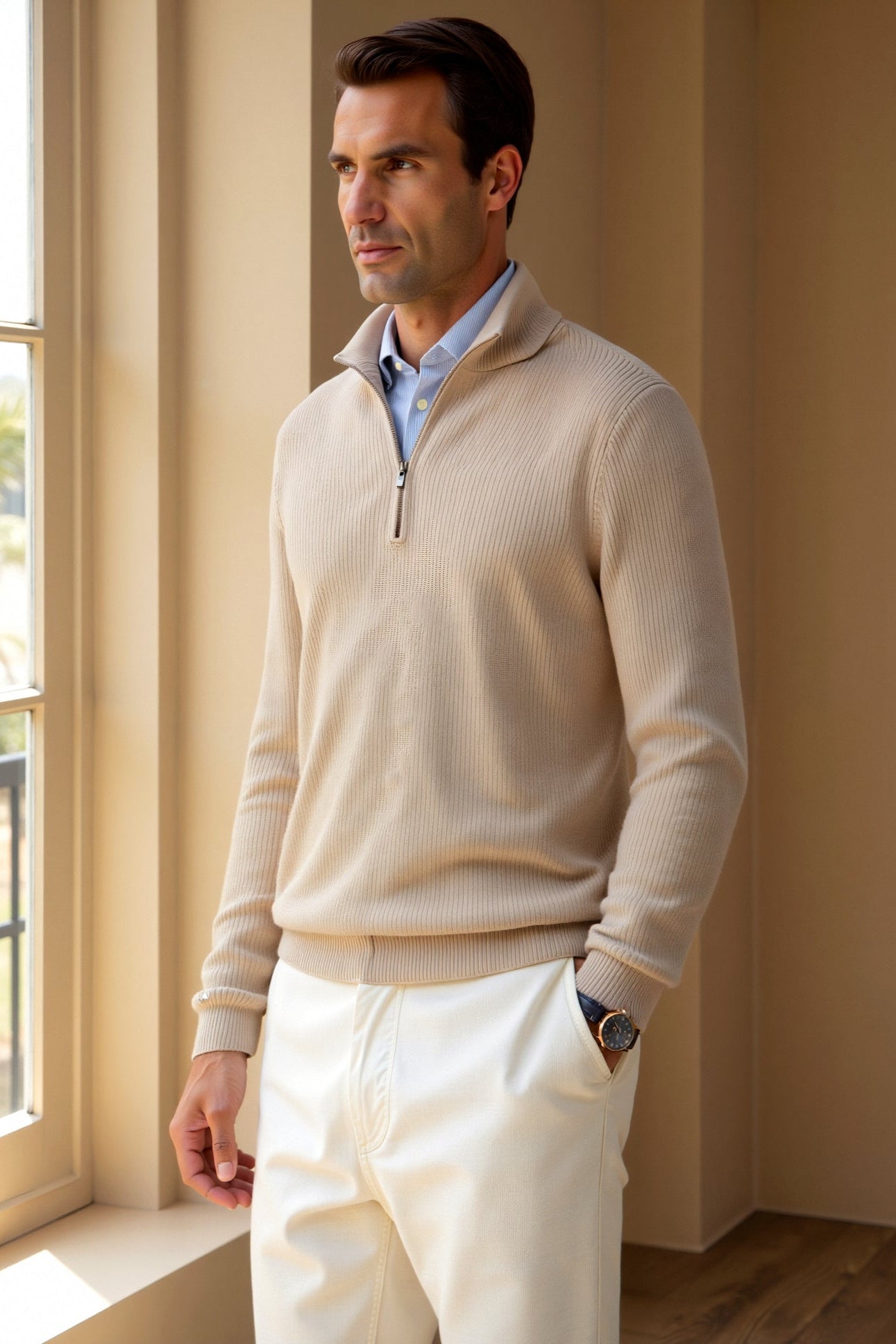 Men's Classic Wool Zip Sweater