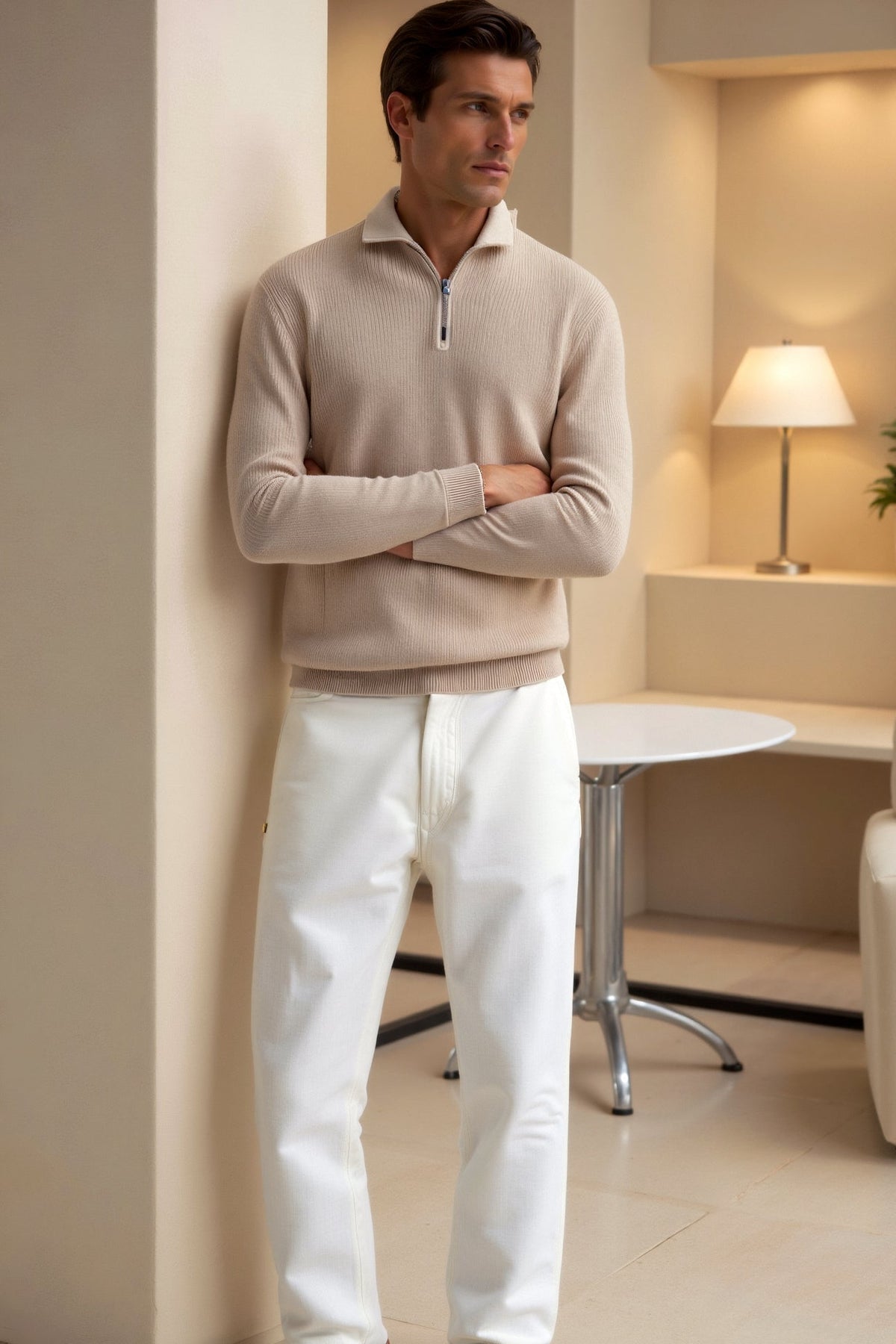 Men's Classic Wool Zip Sweater