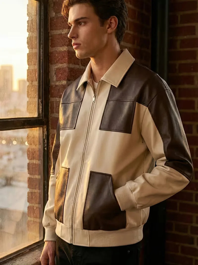Men's Color-Block Bomber Jacket