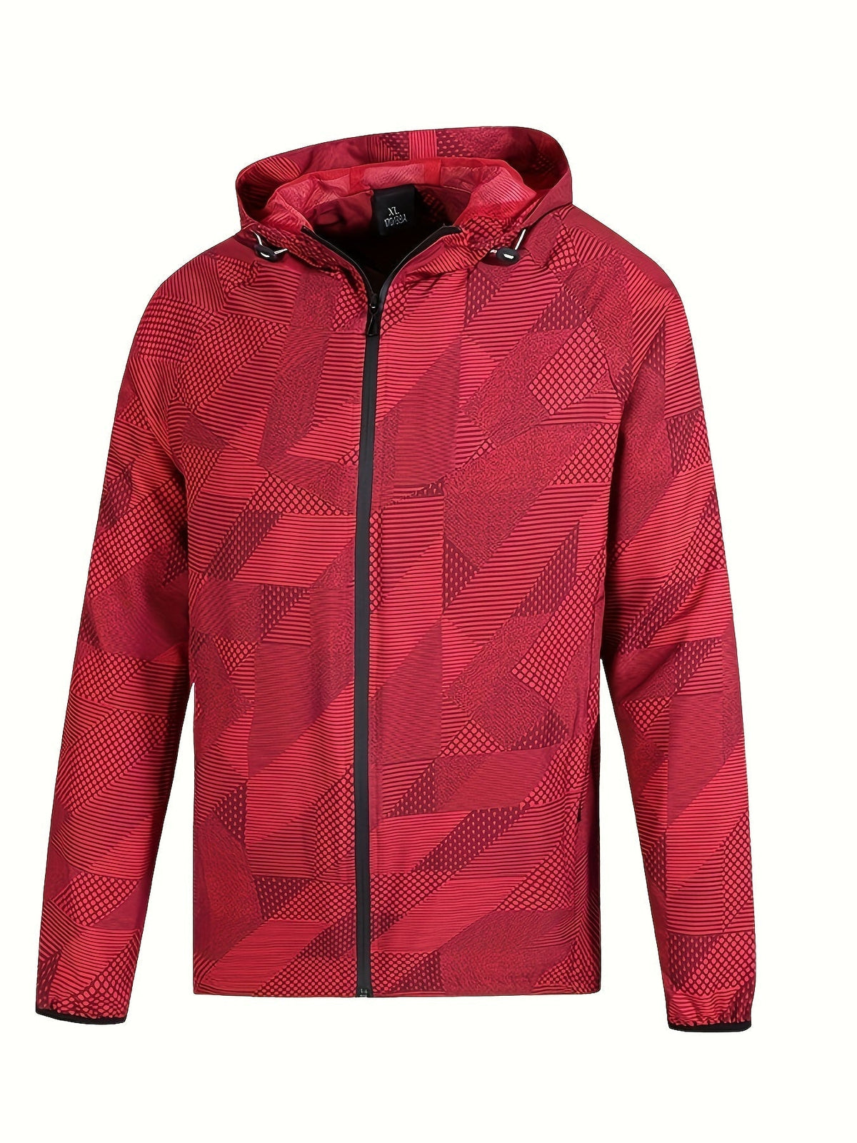 Men's Color Block Hooded Zip-Up Jacket