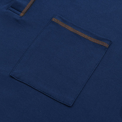 Men's Color Block Short Sleeve Henley T-Shirt