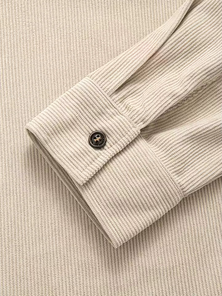 Men's Cord Jacket with Button Closure