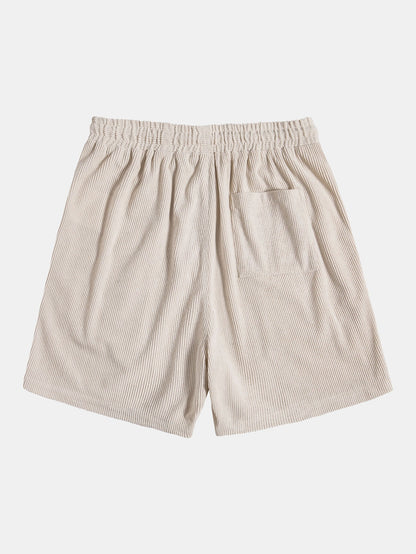 Men's Corduroy Drawstring Shorts for Casual Wear