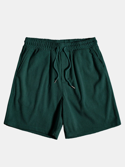 Men's Corduroy Drawstring Shorts for Casual Wear
