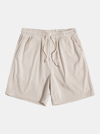 Men's Corduroy Drawstring Shorts for Casual Wear