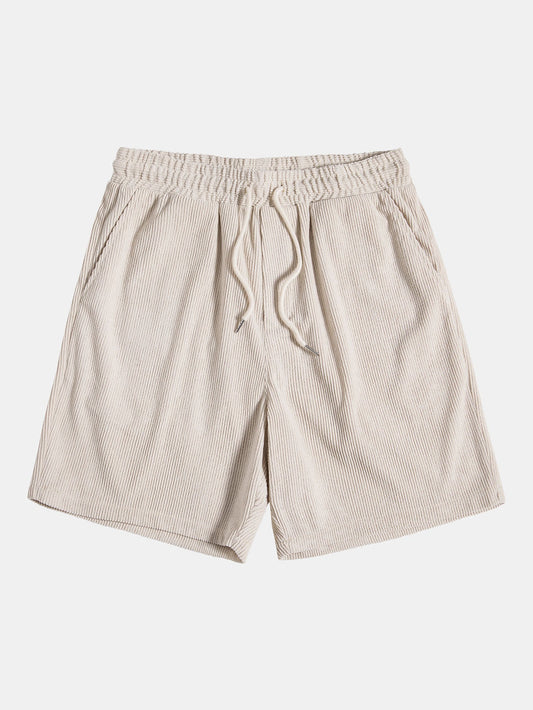 Men's Corduroy Drawstring Shorts for Casual Wear