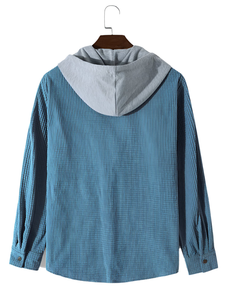 Men's Corduroy Jacket with Adjustable Hood