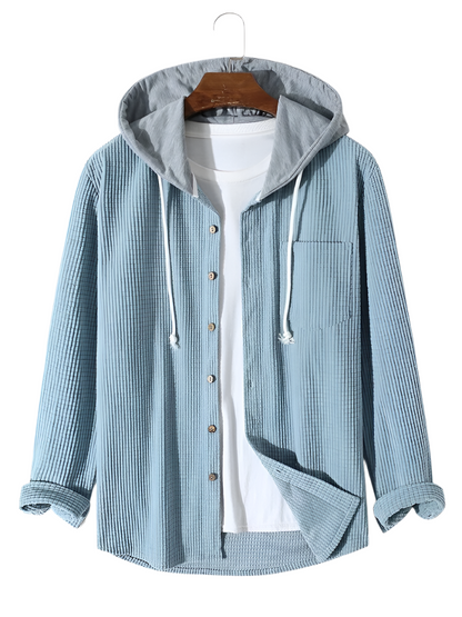 Men's Corduroy Jacket with Adjustable Hood
