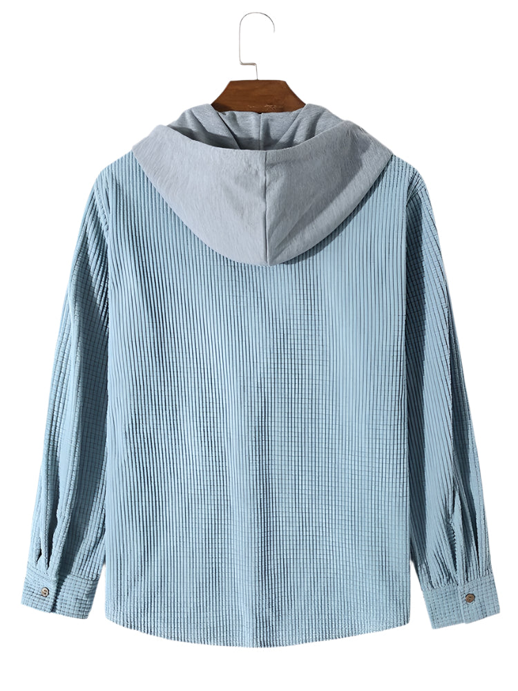 Men's Corduroy Jacket with Adjustable Hood