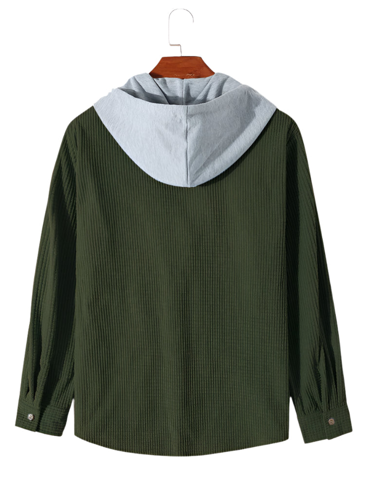 Men's Corduroy Jacket with Adjustable Hood